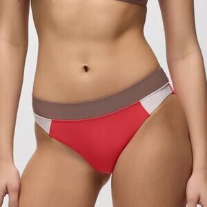 Prana Baja Bound Summer Wave Swim Bottom Women's XS Rose Fire Colorblock Sporty
